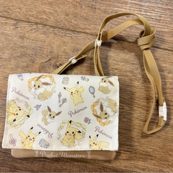 Pocket Monsters Pikachu Eevee Pokemon Made in Japan Wallet Crossbody Waist Clips - Picture 1 of 6